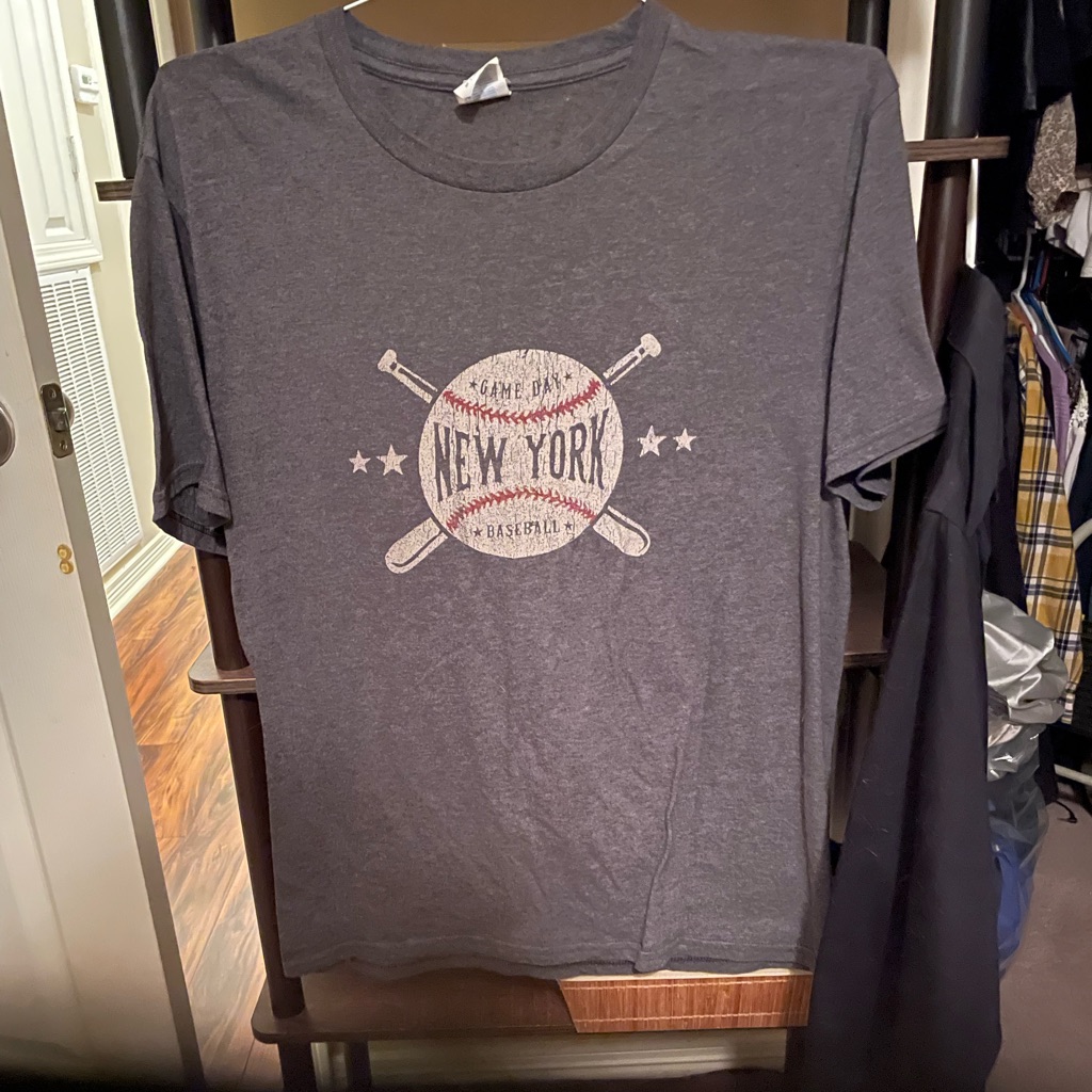 Gray New York Baseball Graphic T-Shirt
